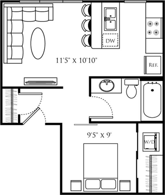 Floor plan layout diagram for UA1